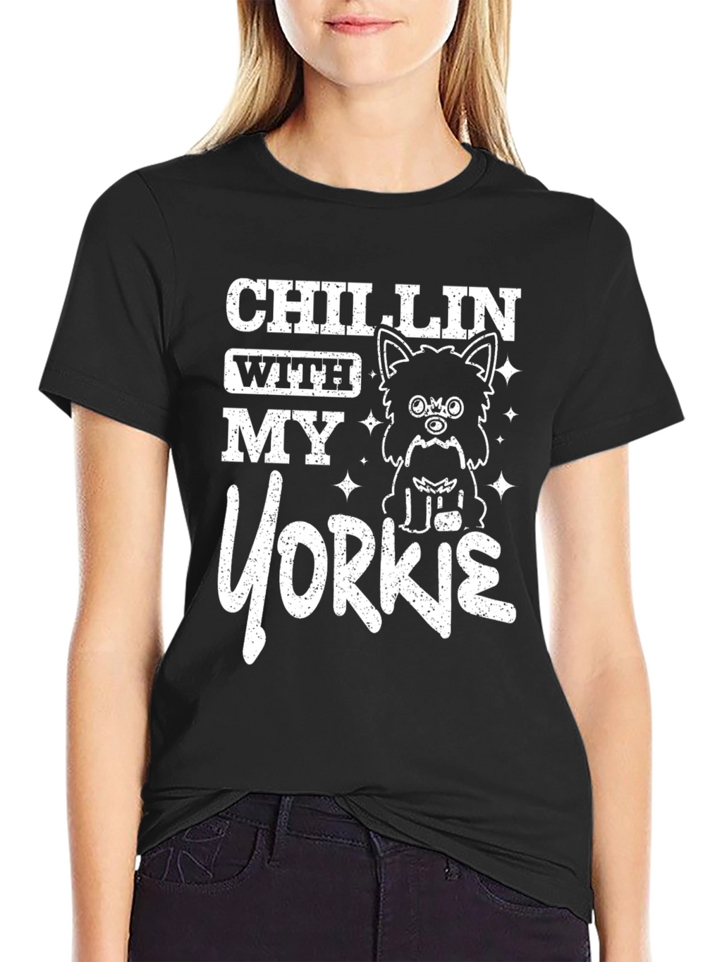 Chillin With My Yorkie Graphic Tee