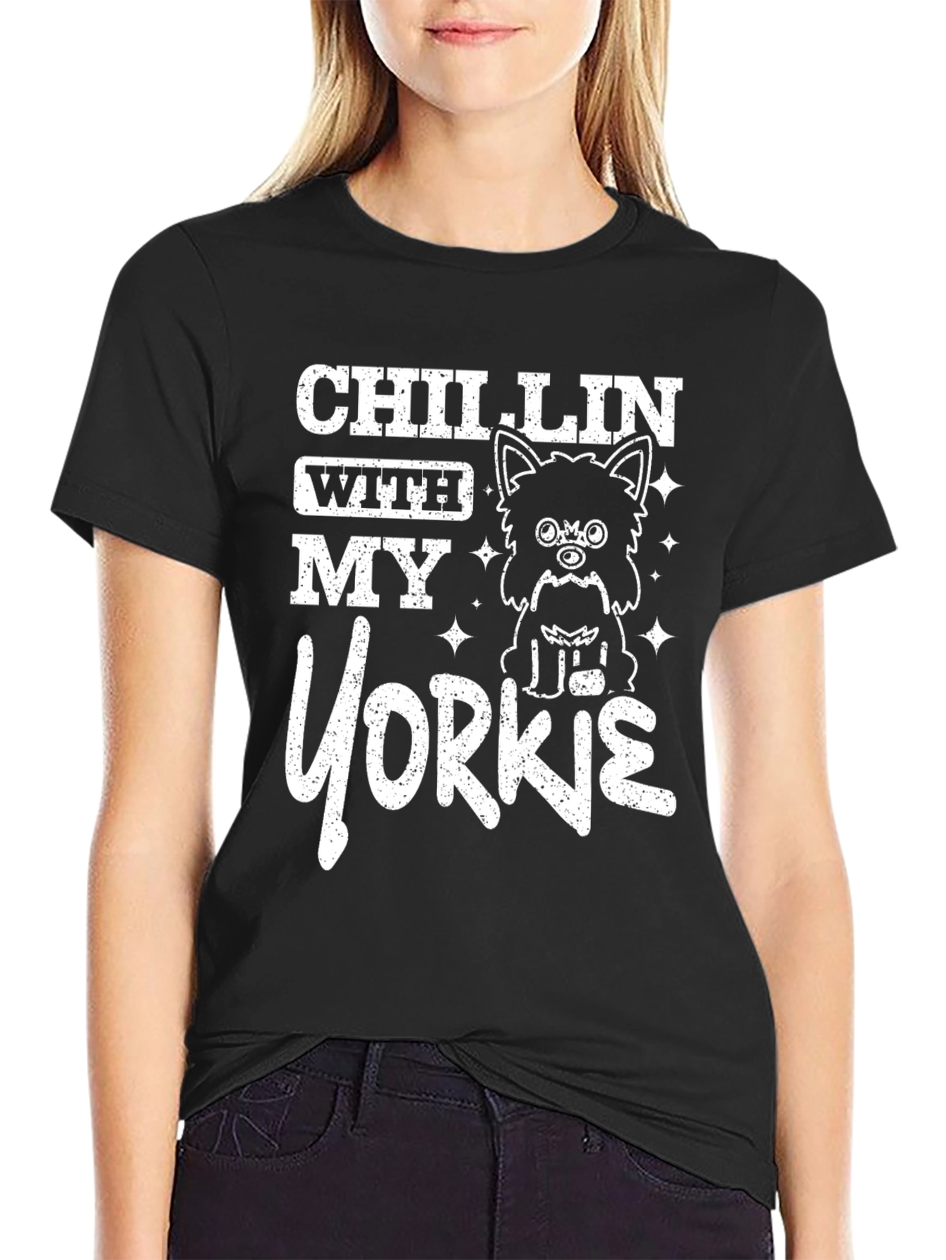 Chillin With My Yorkie Graphic Tee