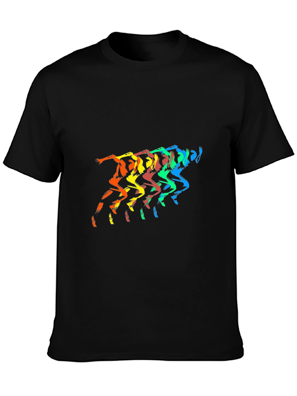 Rainbow Runner Black T-Shirt - Mens