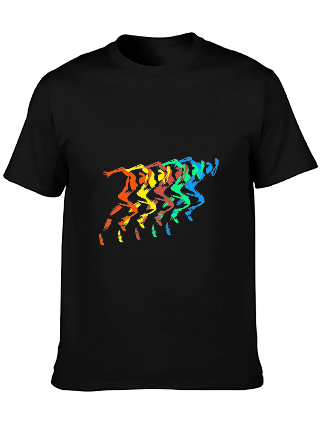 Rainbow Runner Black T-Shirt - Mens