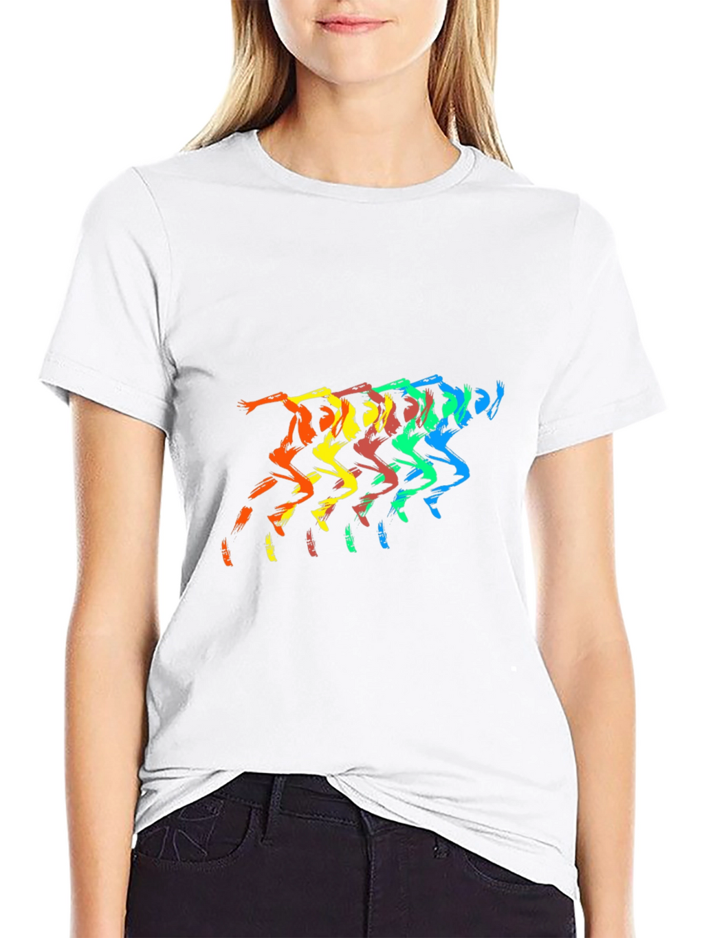 Rainbow Runner Black T-Shirt - Mens
