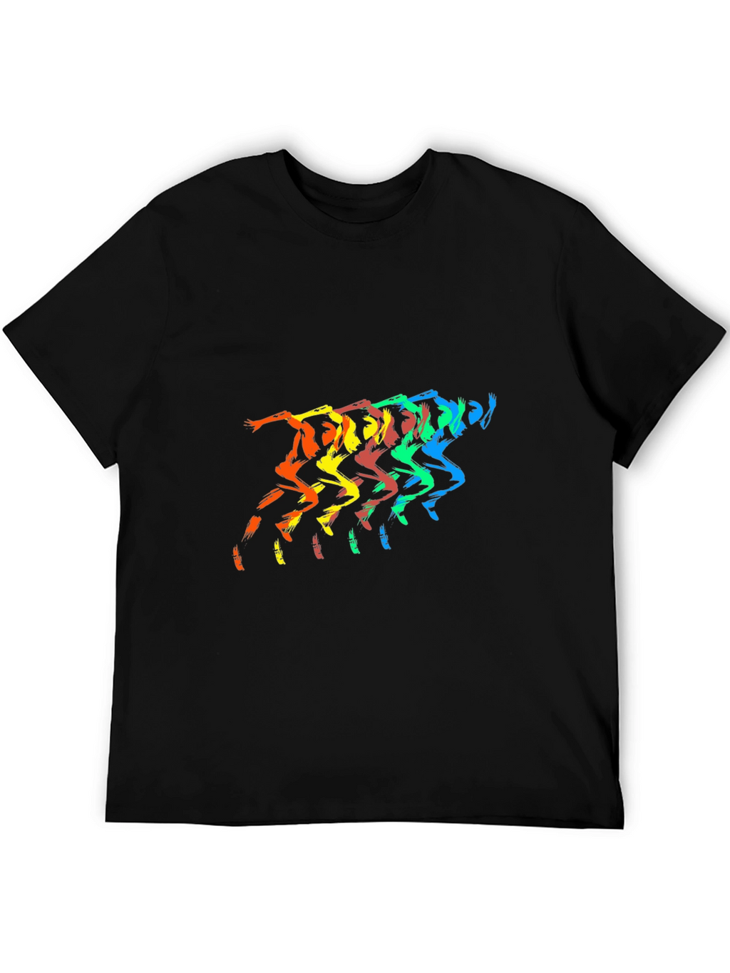 Rainbow Runner Black T-Shirt - Mens