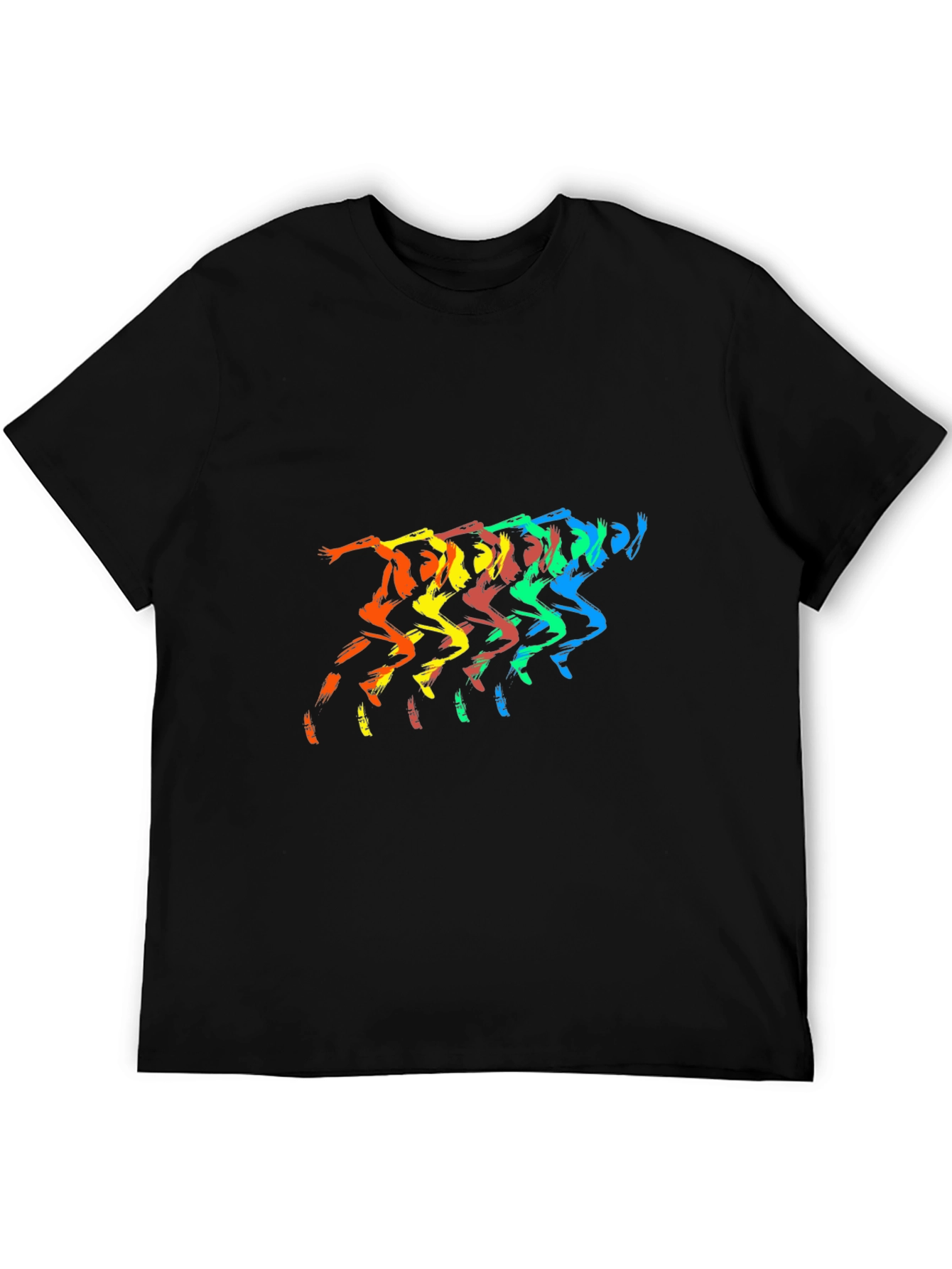 Rainbow Runner Black T-Shirt - Mens