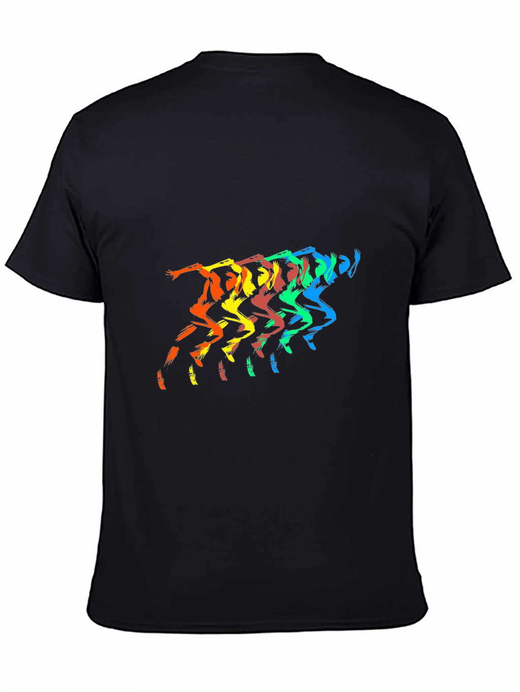 Rainbow Runner Black T-Shirt - Mens