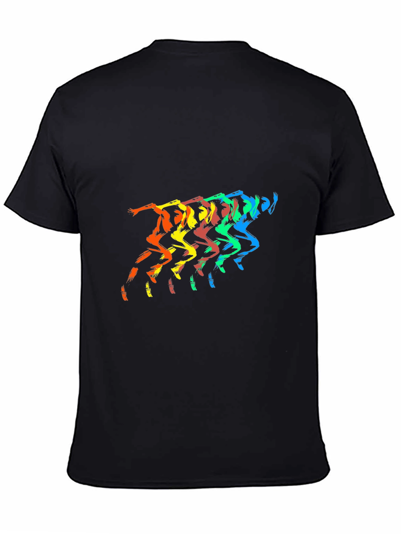 Rainbow Runner Black T-Shirt - Mens