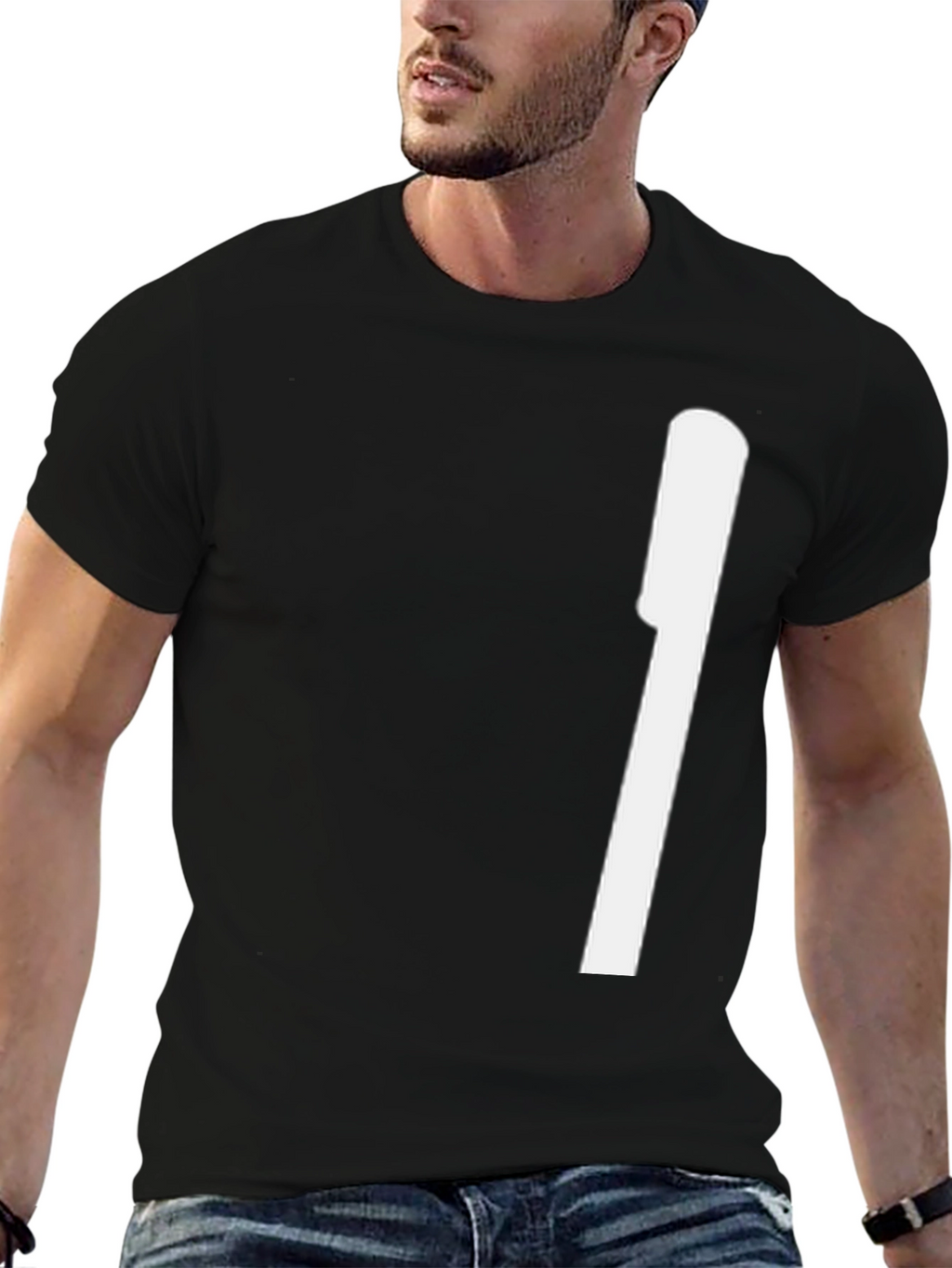Modern Black Tee with Bold White Graphic