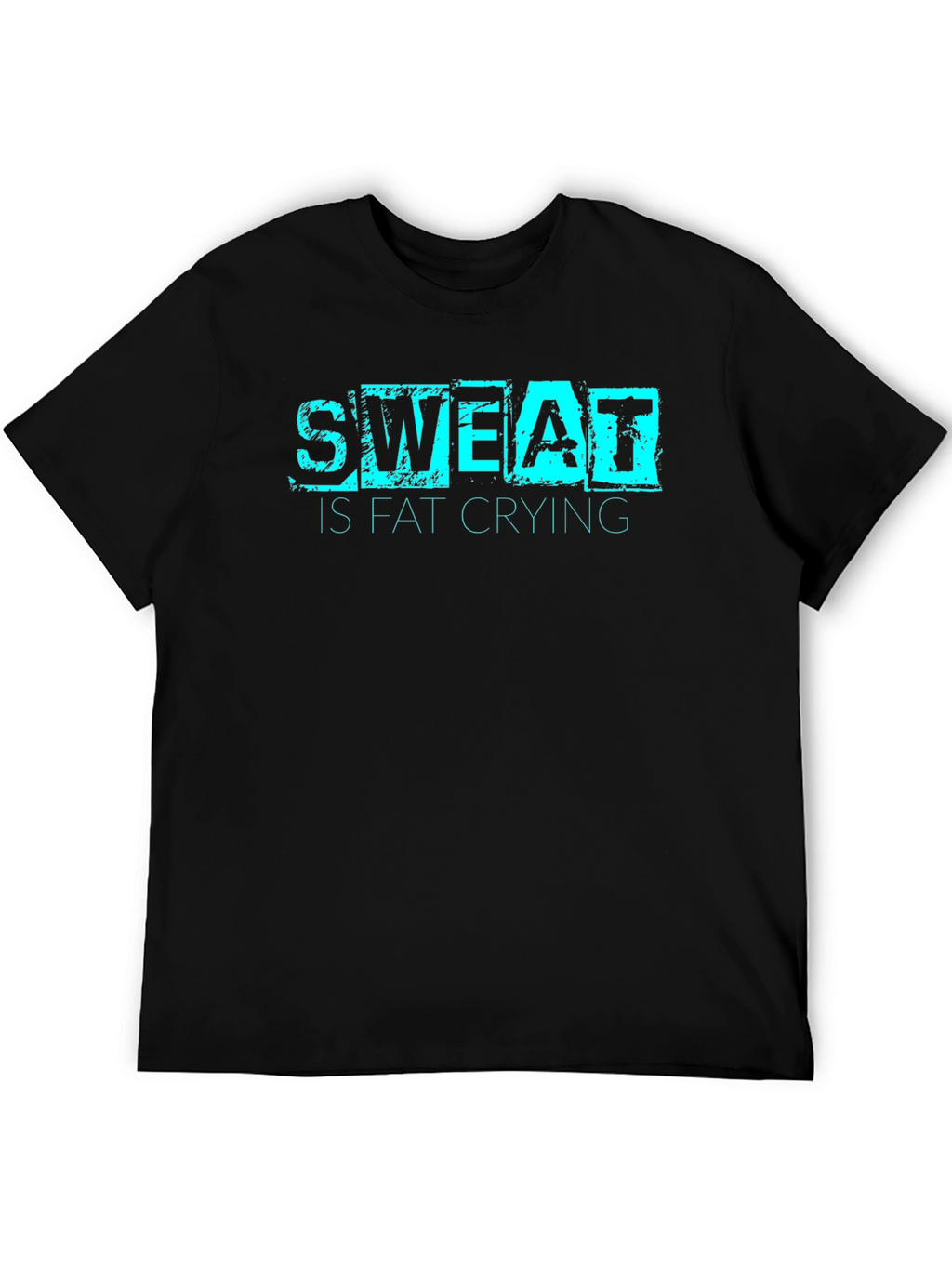 Sweat is Fat Crying Graphic Tee - Black
