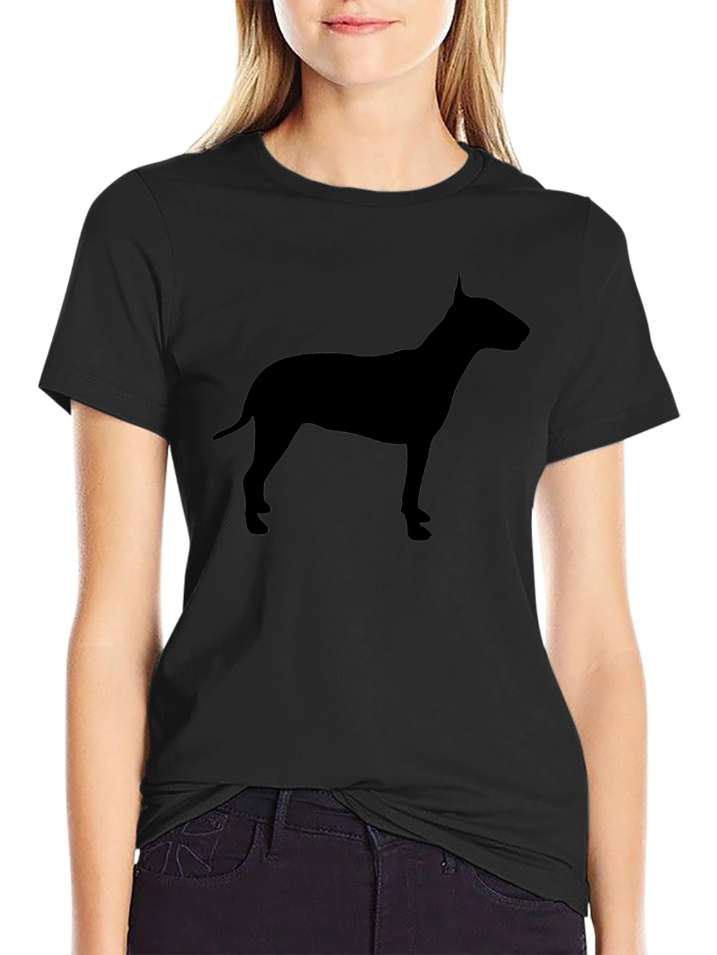 Bull Terrier Silhouette T-Shirt - Black