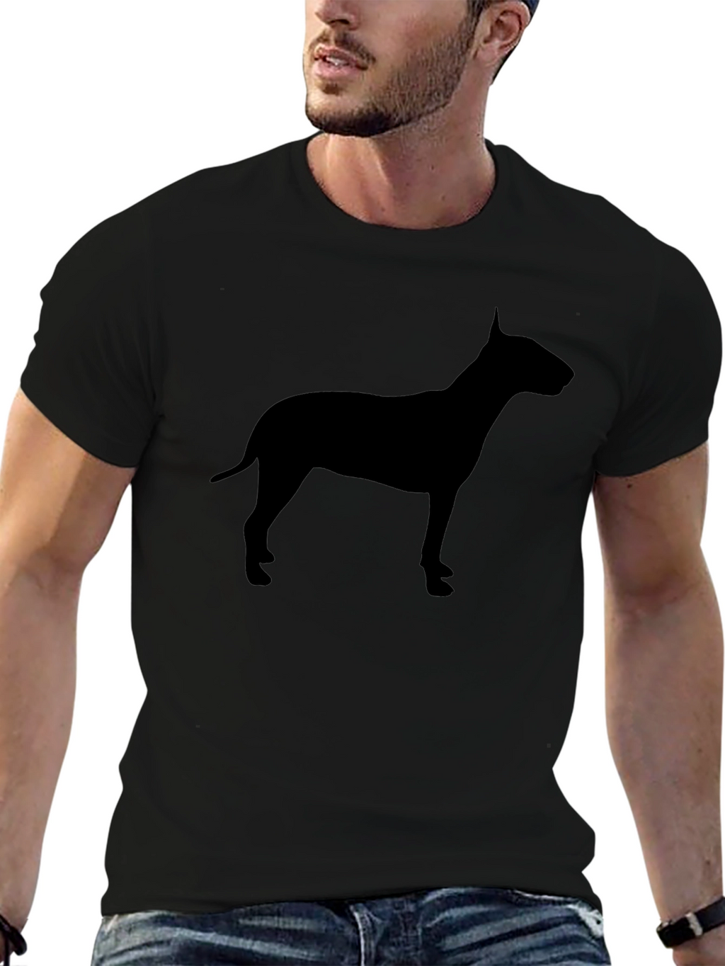 Bull Terrier Silhouette T-Shirt - Black