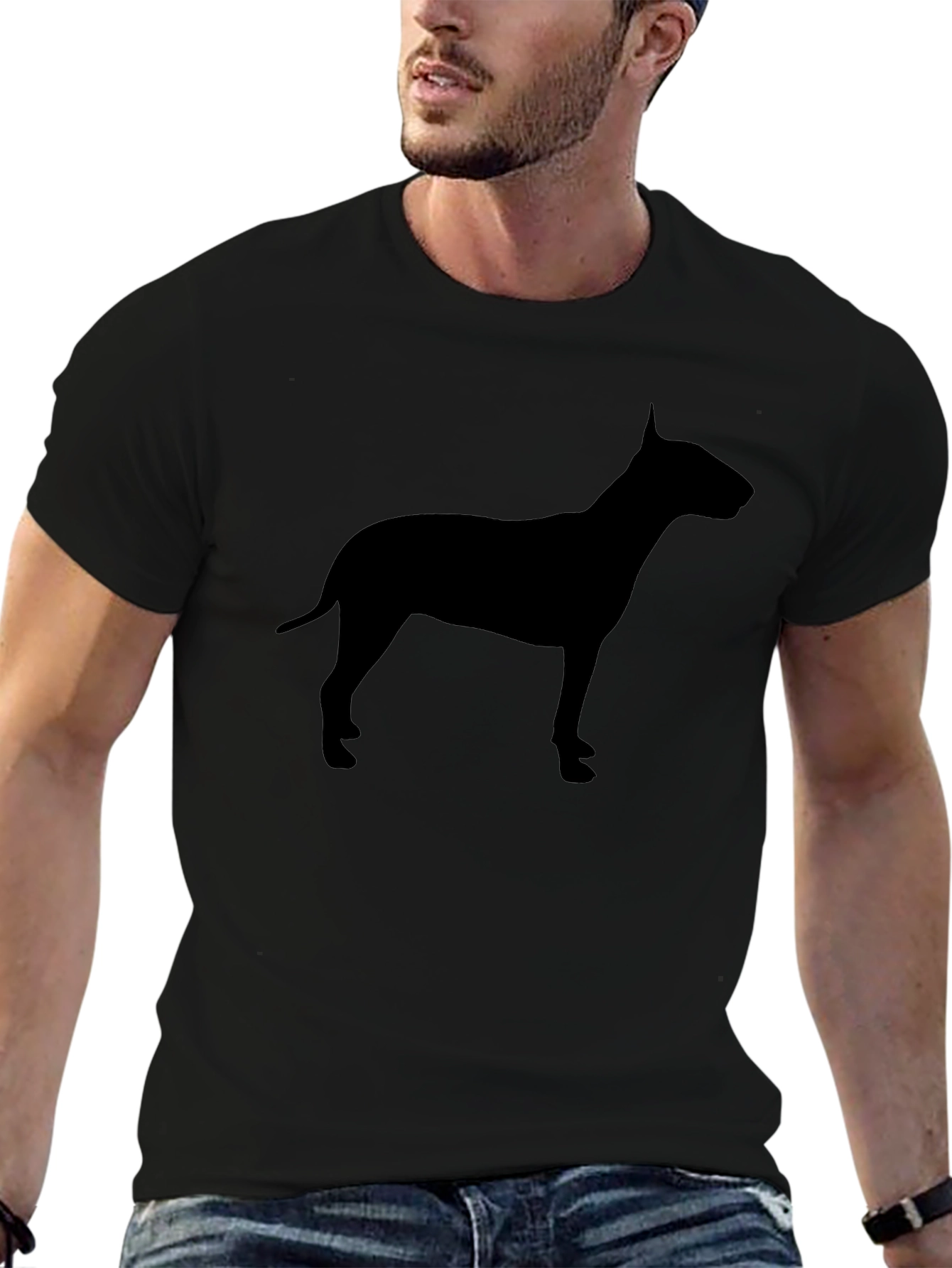 Bull Terrier Silhouette T-Shirt - Black