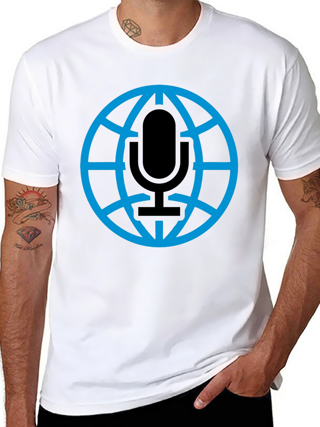 Globe Microphone Graphic Tee - Black