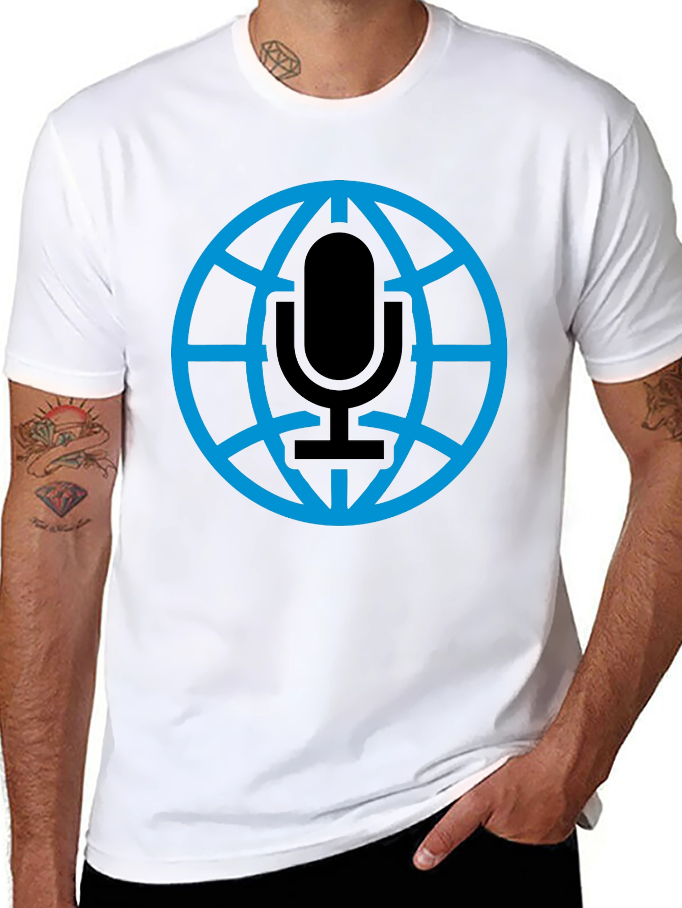 Globe Microphone Graphic Tee - Black