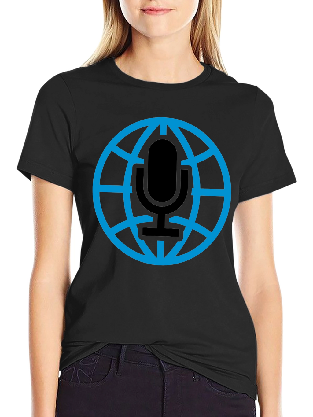 Globe Microphone Graphic Tee - Black