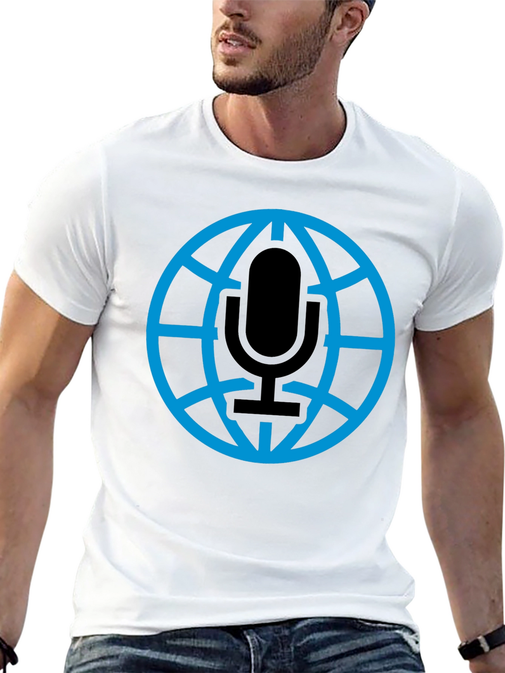 Globe Microphone Graphic Tee - Black