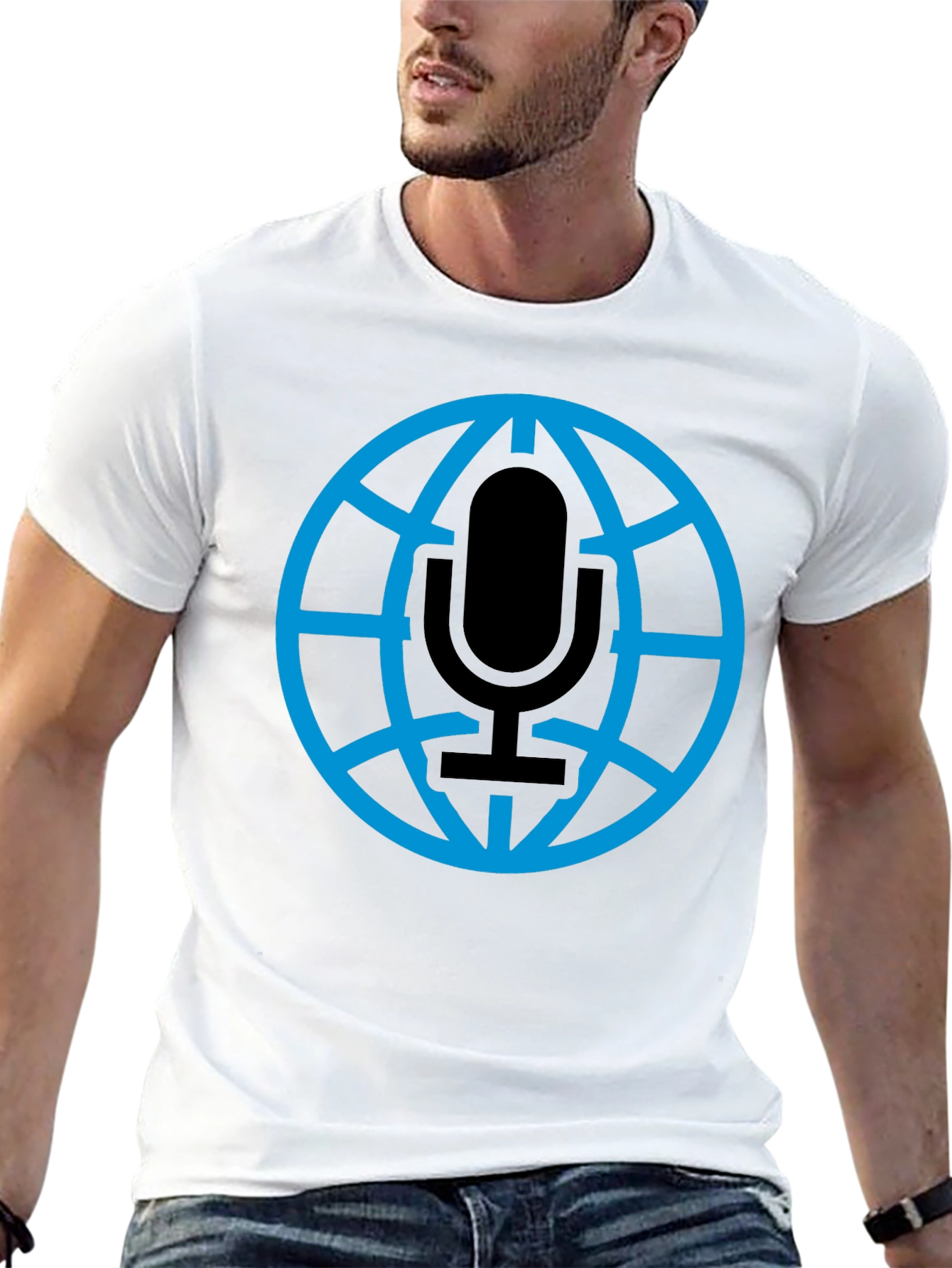 Globe Microphone Graphic Tee - Black