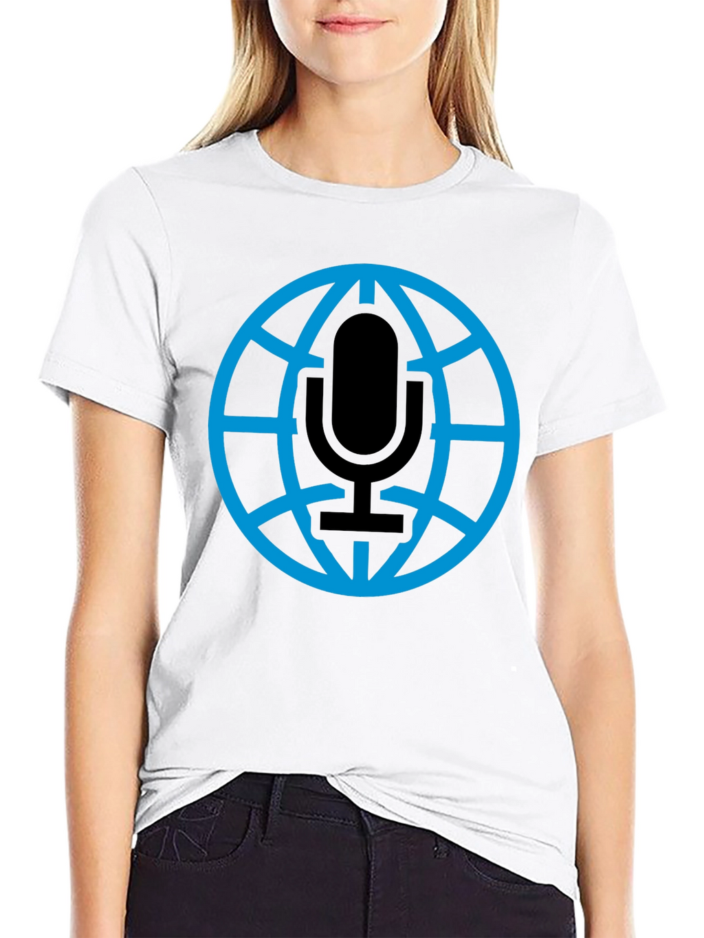 Globe Microphone Graphic Tee - Black