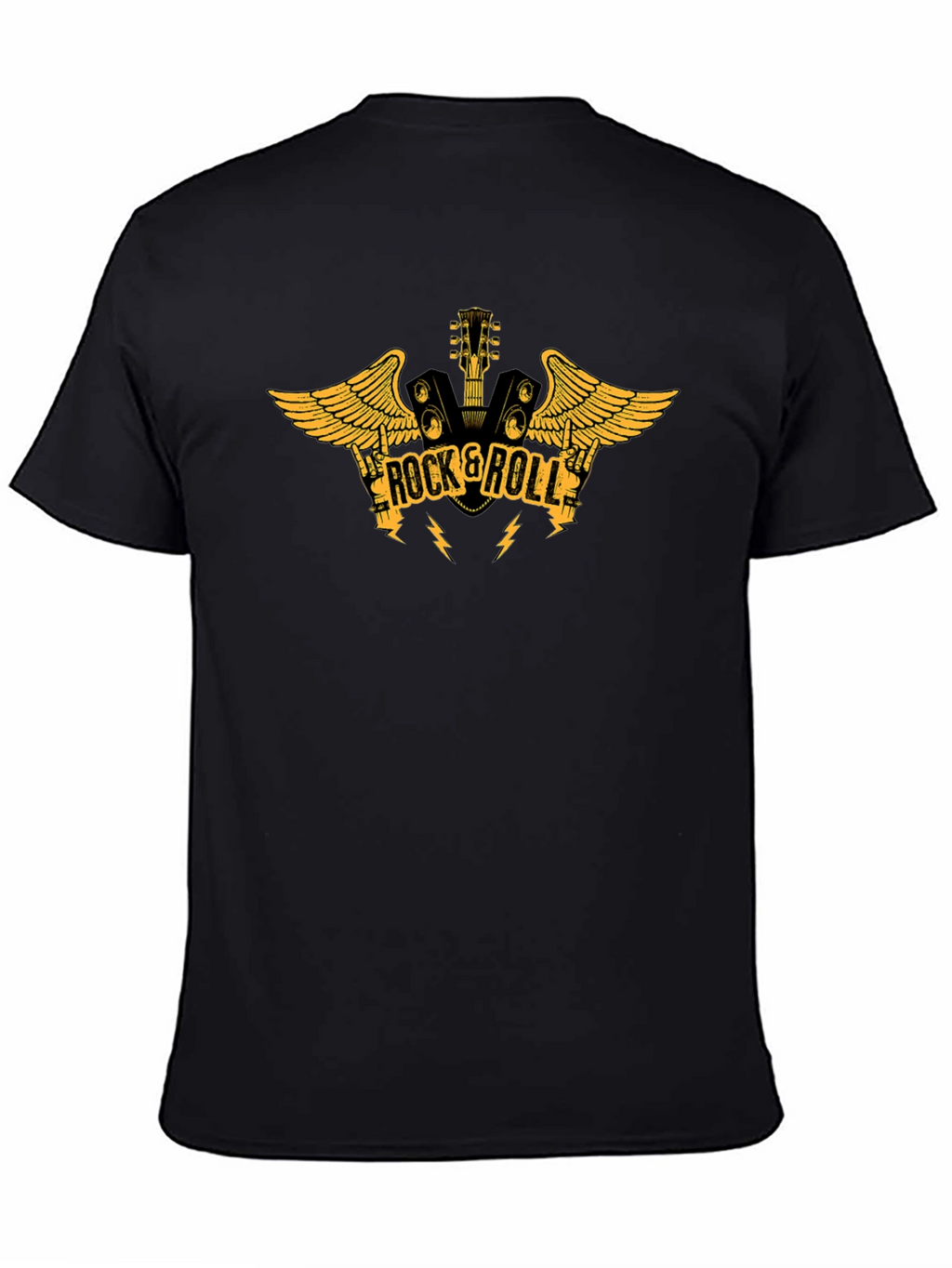 Rock & Roll Guitar Graphic Black T-Shirt