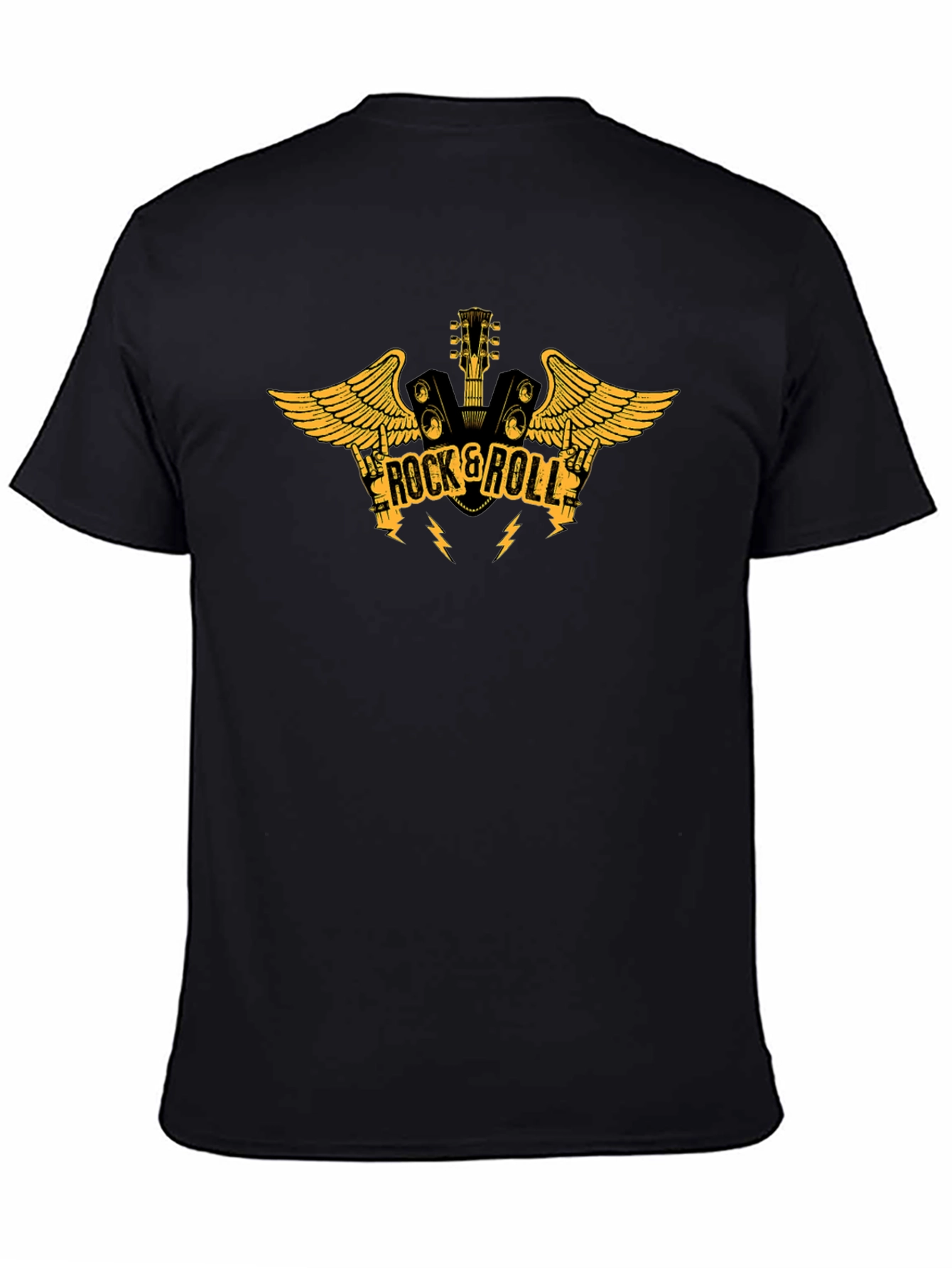 Rock & Roll Guitar Graphic Black T-Shirt