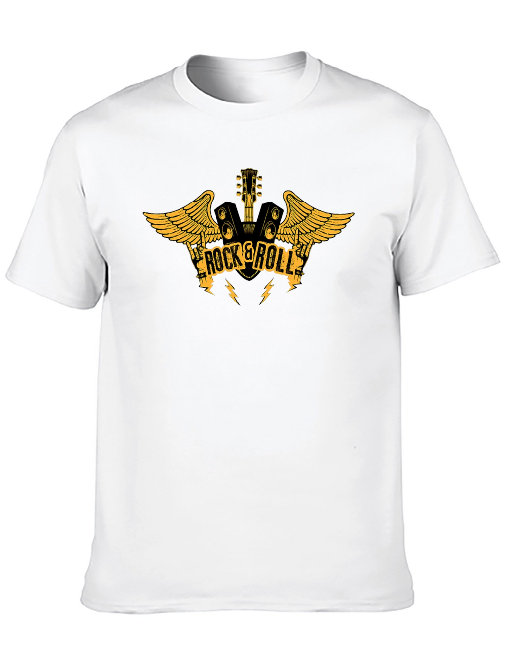 Rock & Roll Guitar Graphic Black T-Shirt
