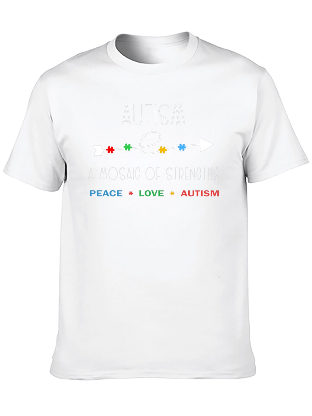 Autism Awareness T-Shirt - Peace Love and Acceptance