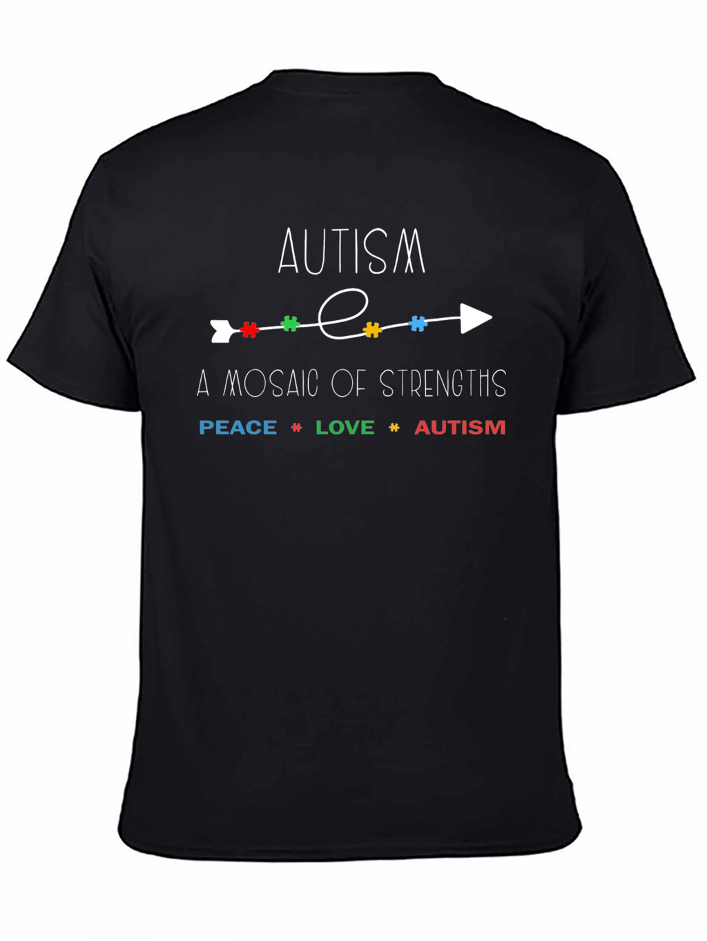 Autism Awareness T-Shirt - Peace Love and Acceptance
