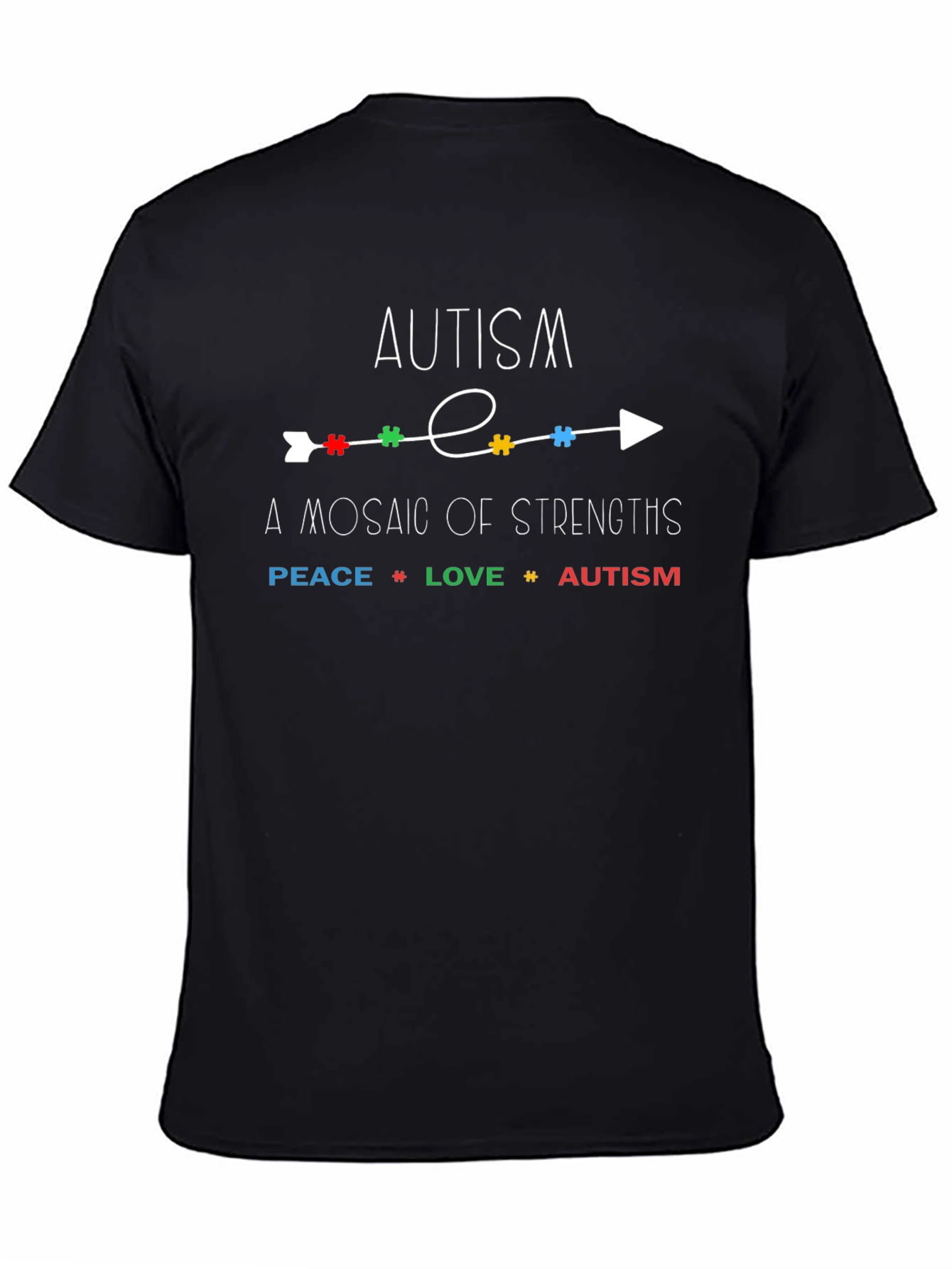 Autism Awareness T-Shirt - Peace Love and Acceptance