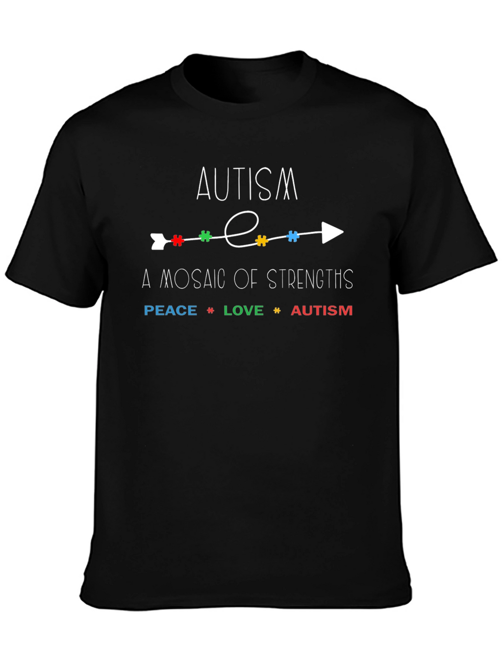 Autism Awareness T-Shirt - Peace Love and Acceptance