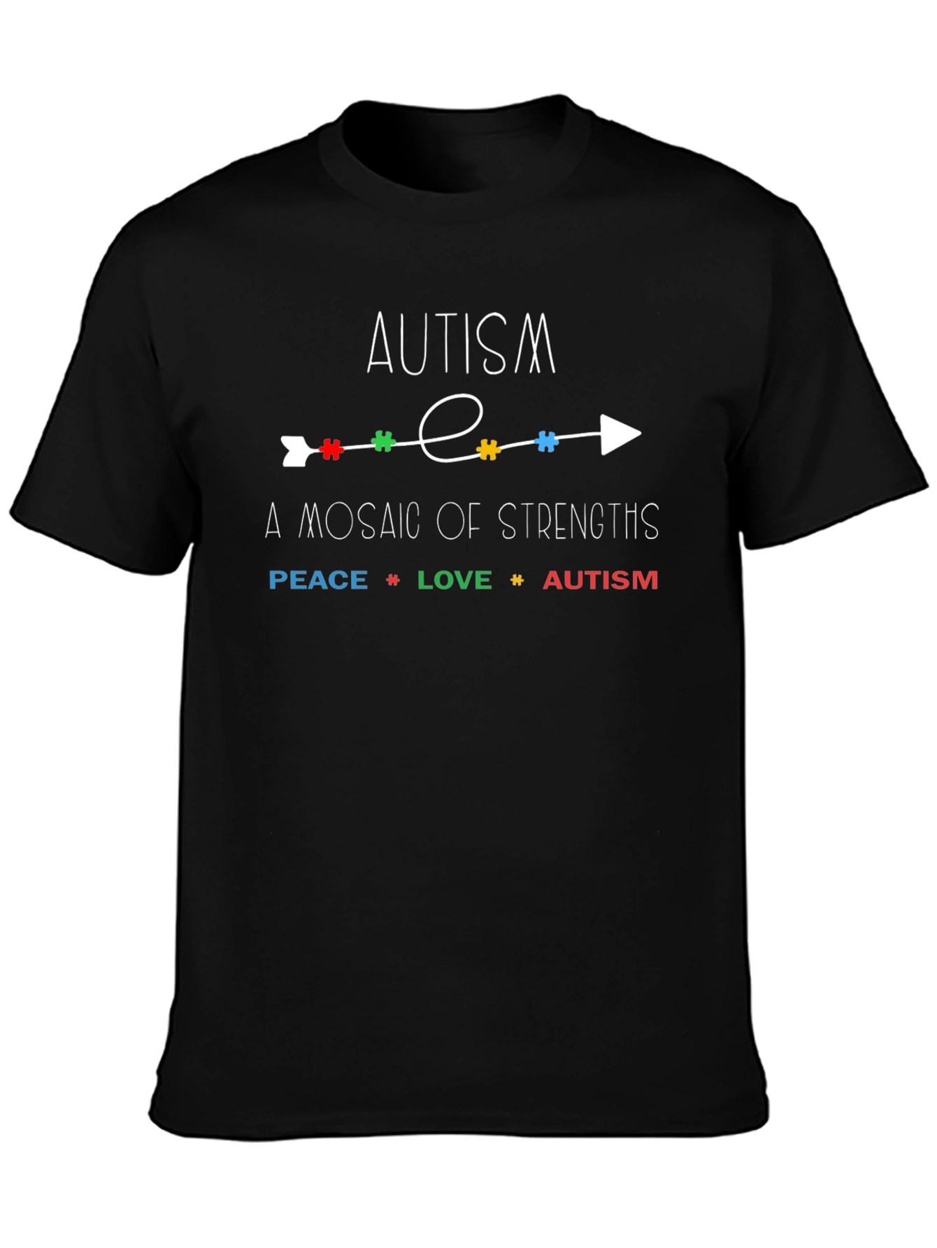 Autism Awareness T-Shirt - Peace Love and Acceptance