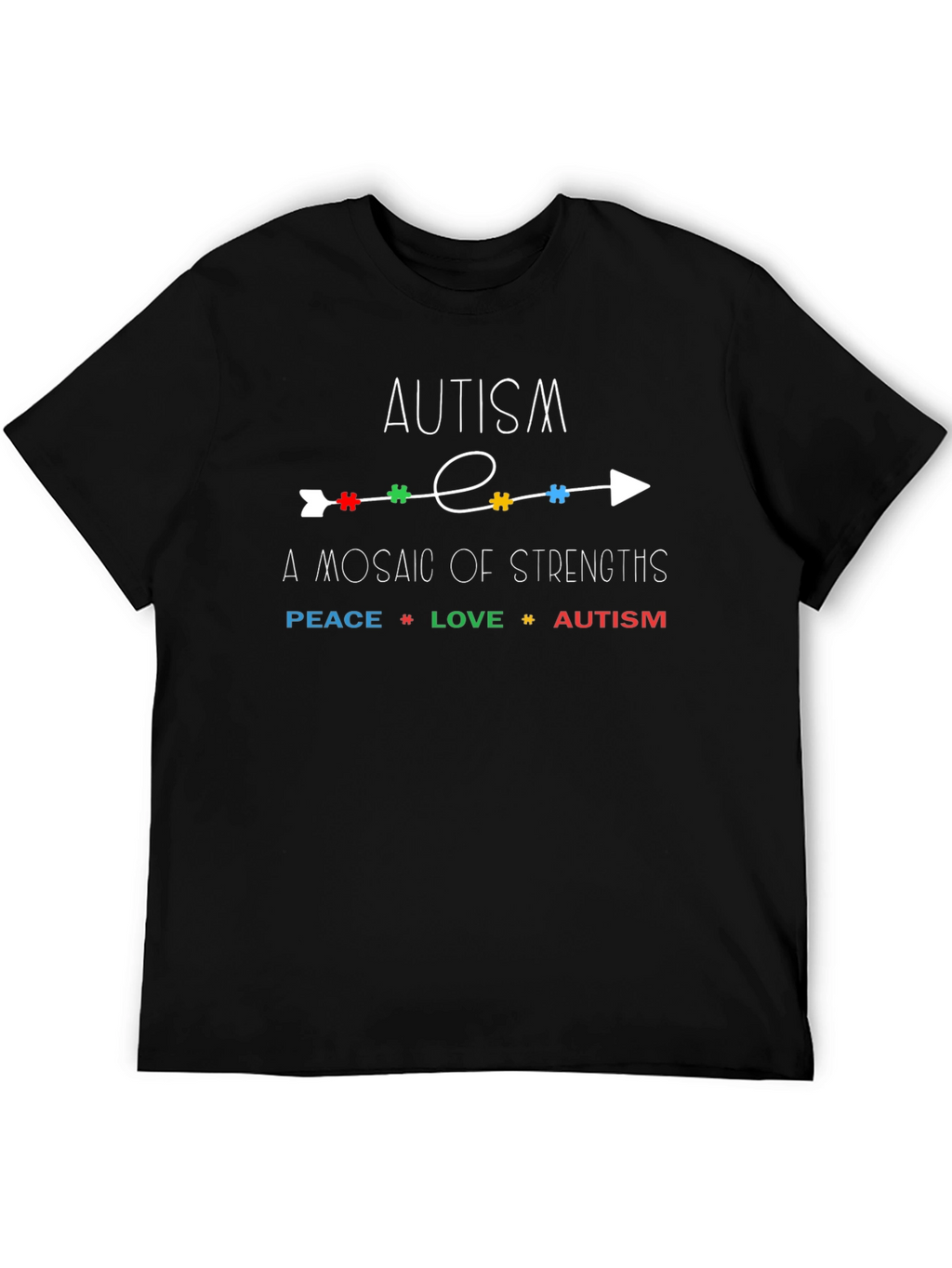 Autism Awareness T-Shirt - Peace Love and Acceptance