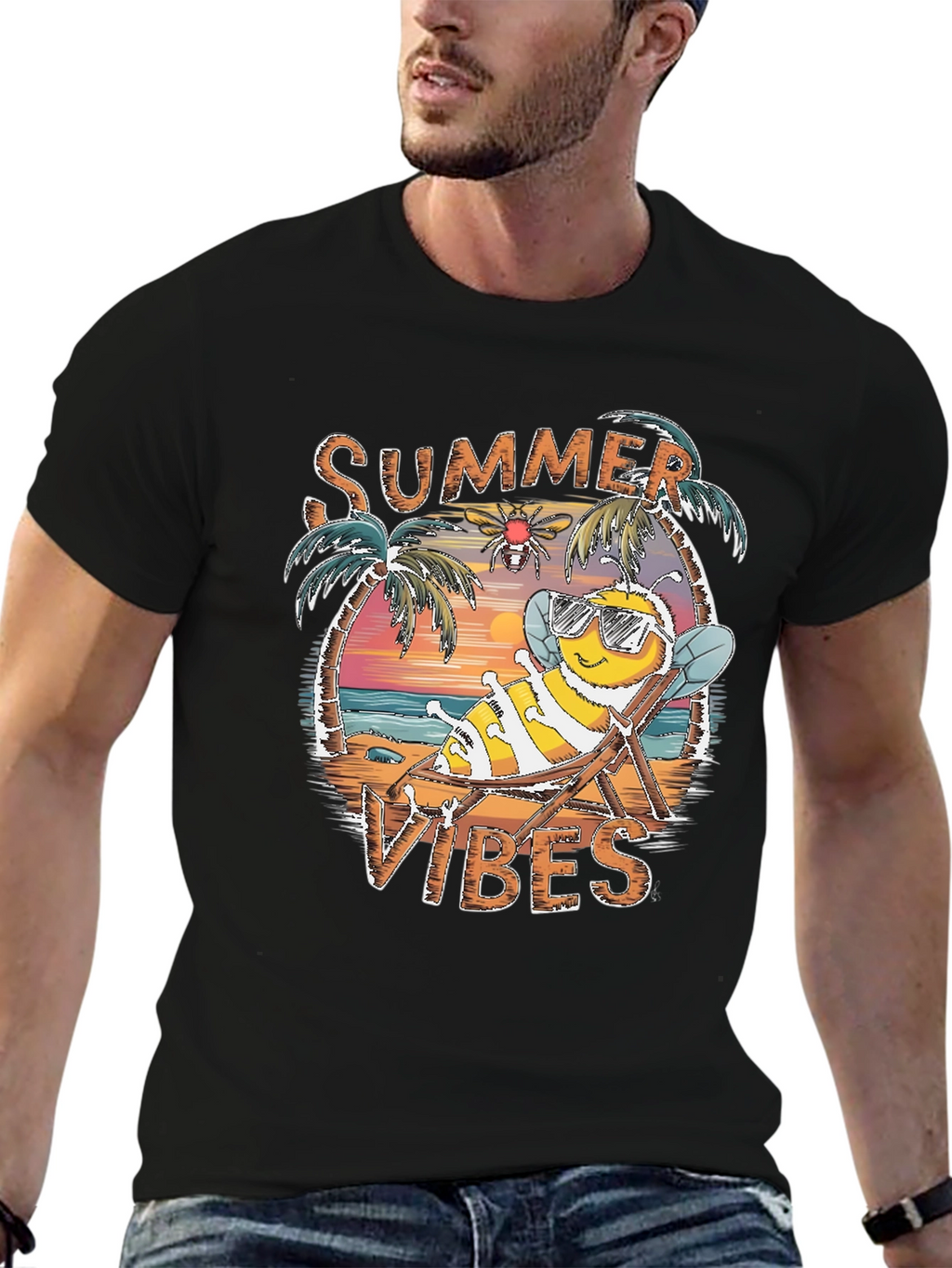 Summer Vibes Bee Graphic Tee