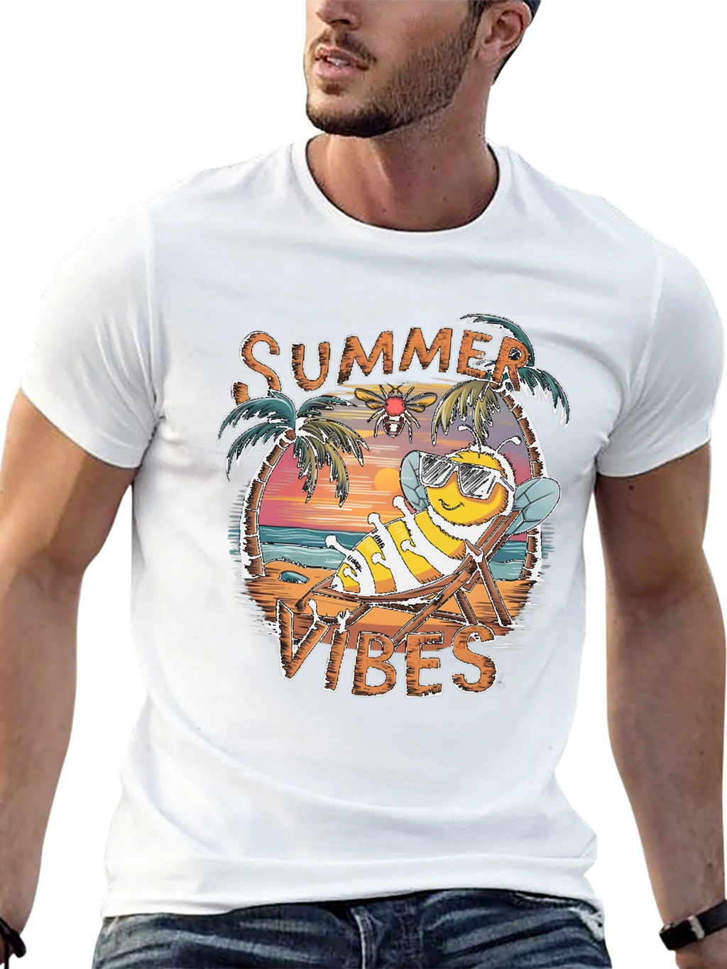 Summer Vibes Bee Graphic Tee
