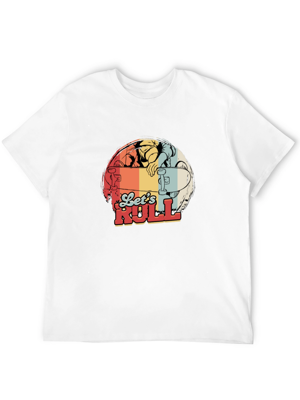 Lets Roll Skateboard Graphic T-Shirt