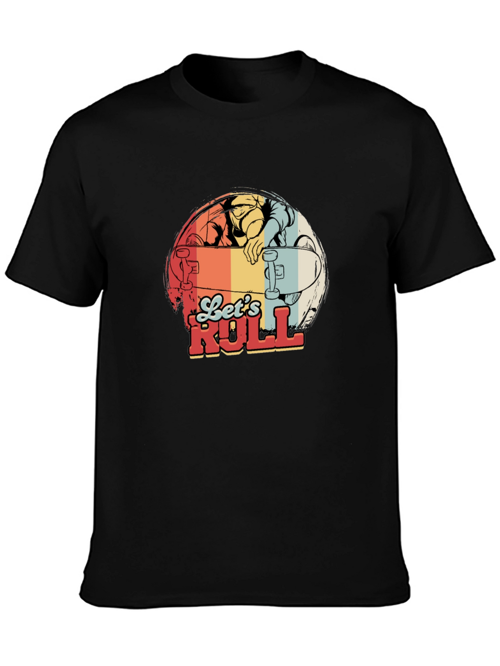 Lets Roll Skateboard Graphic T-Shirt