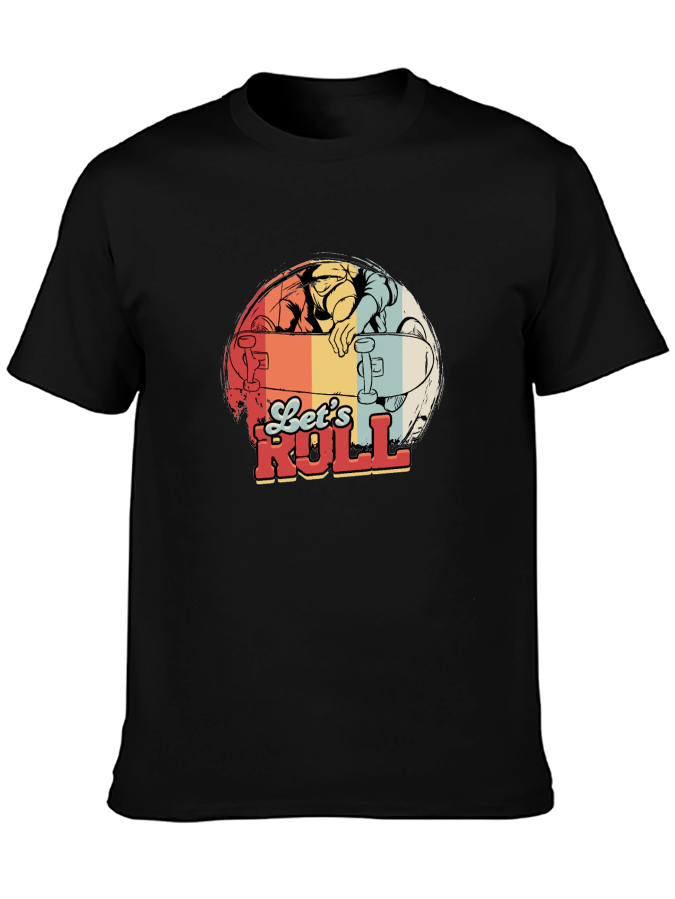 Lets Roll Skateboard Graphic T-Shirt