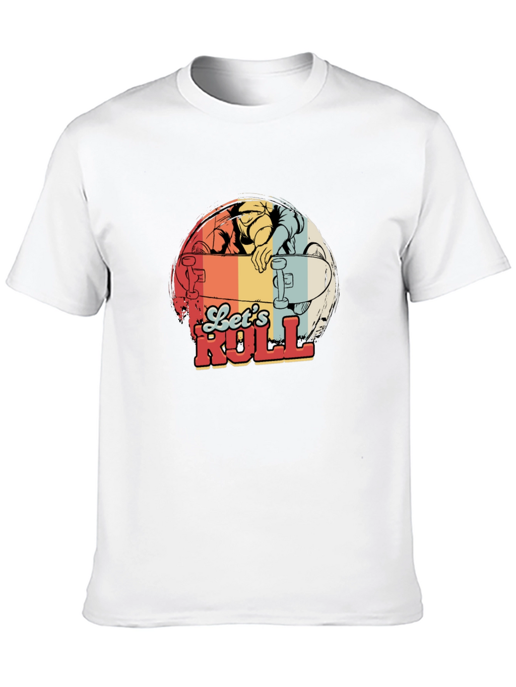 Lets Roll Skateboard Graphic T-Shirt