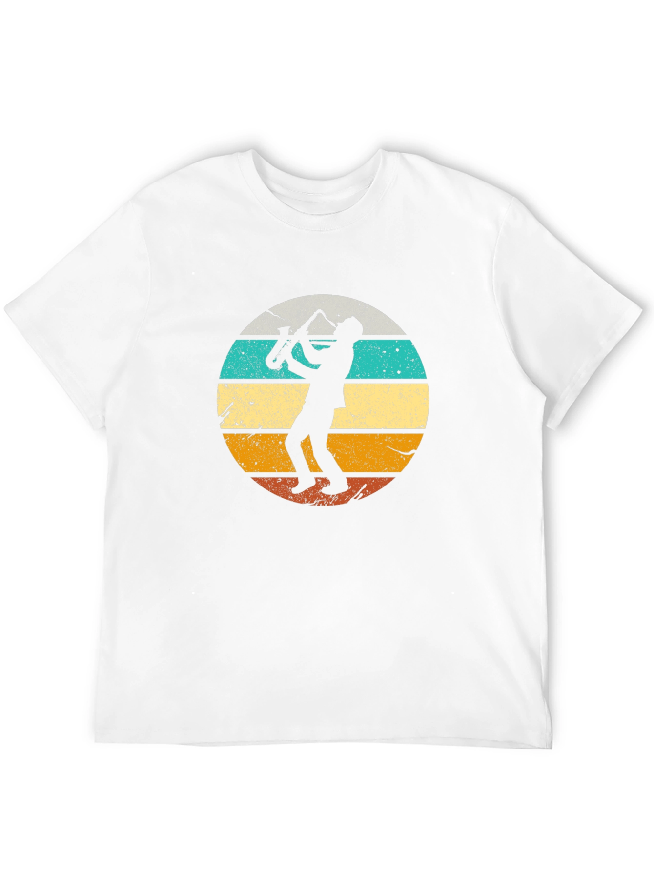Retro Saxophone Player Black T-Shirt