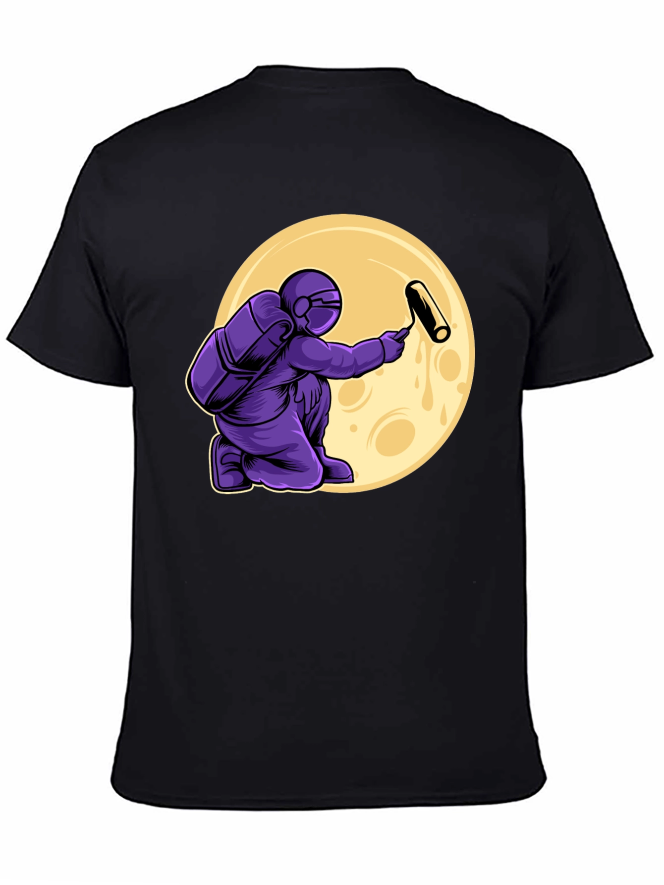 Astronaut Painting Moon T-Shirt - Graphic Tee