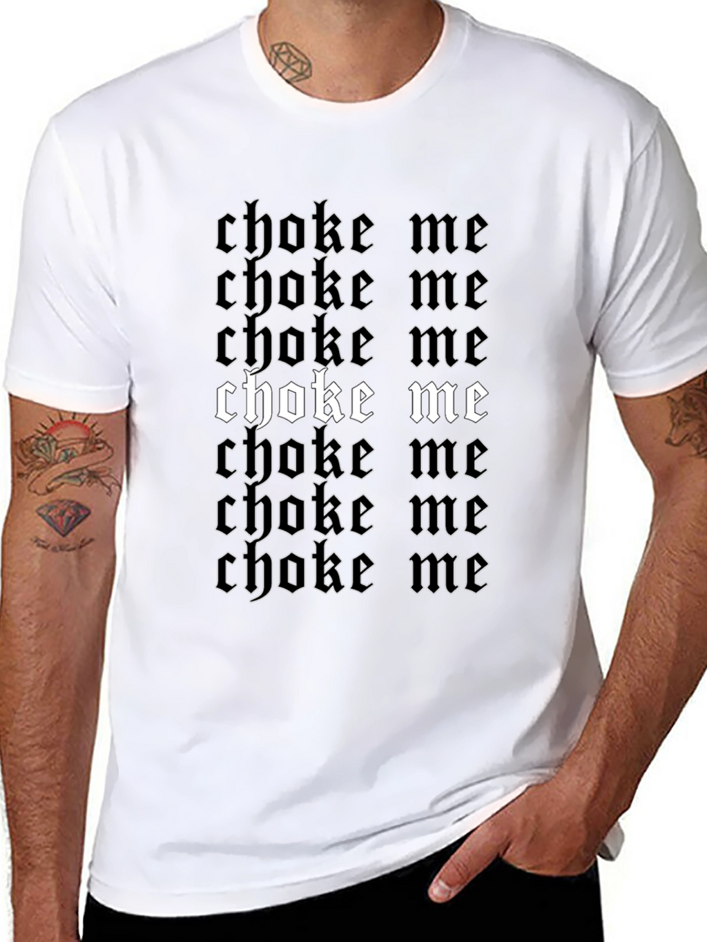 Choke Me Graphic Print Black T-Shirt