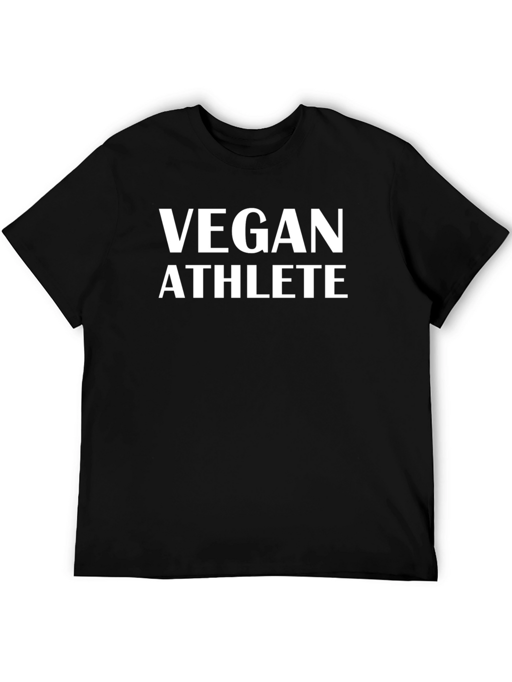 Vegan Athlete T-Shirt - Black Crew Neck