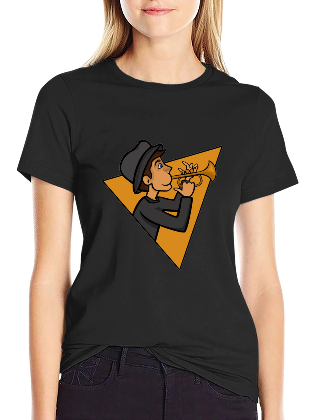 Jazz Man Trumpet Graphic Tee - Cool Musician T-Shirt