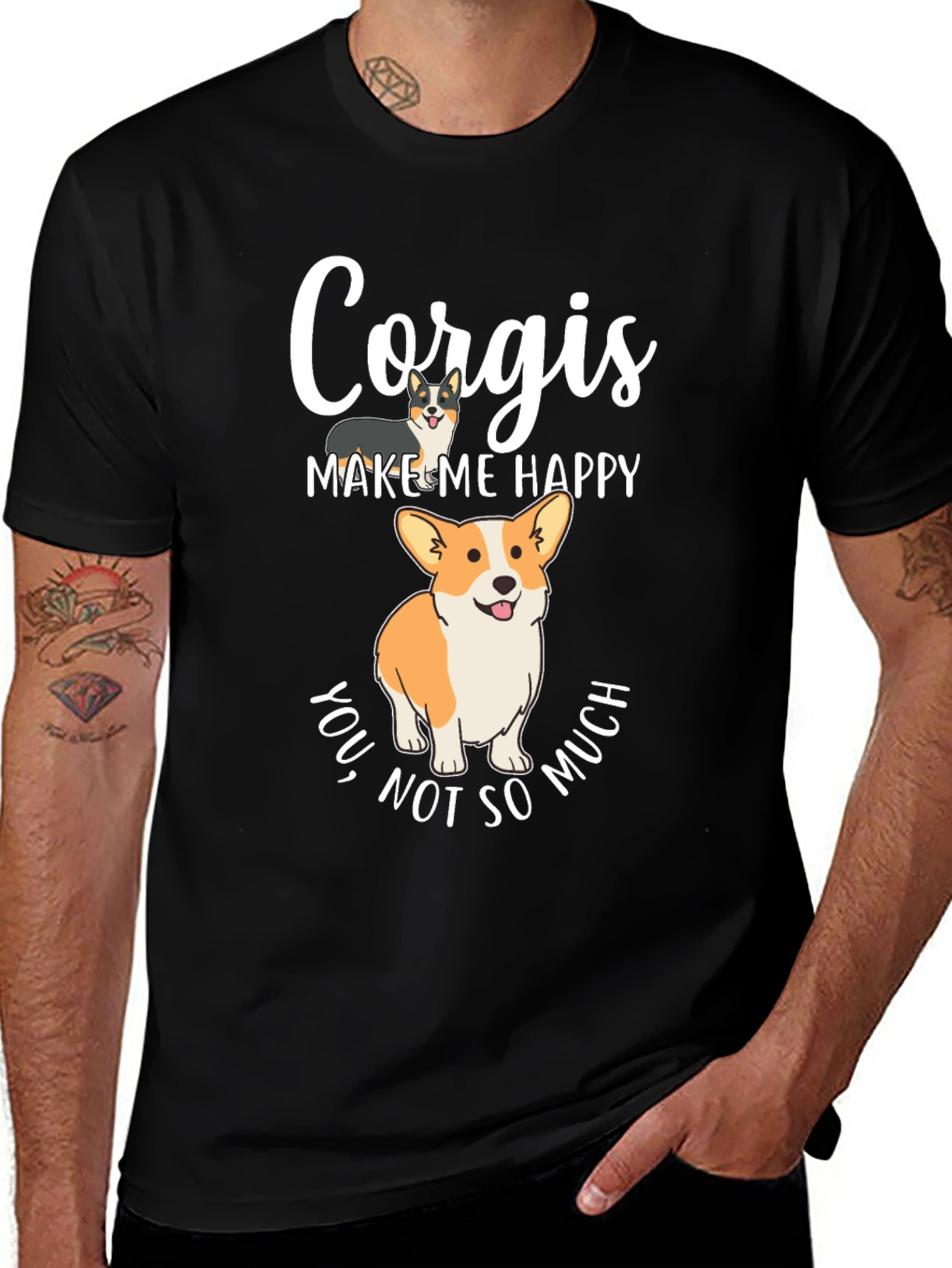 Corgi Lover T-Shirt - Corgis Make Me Happy Tee