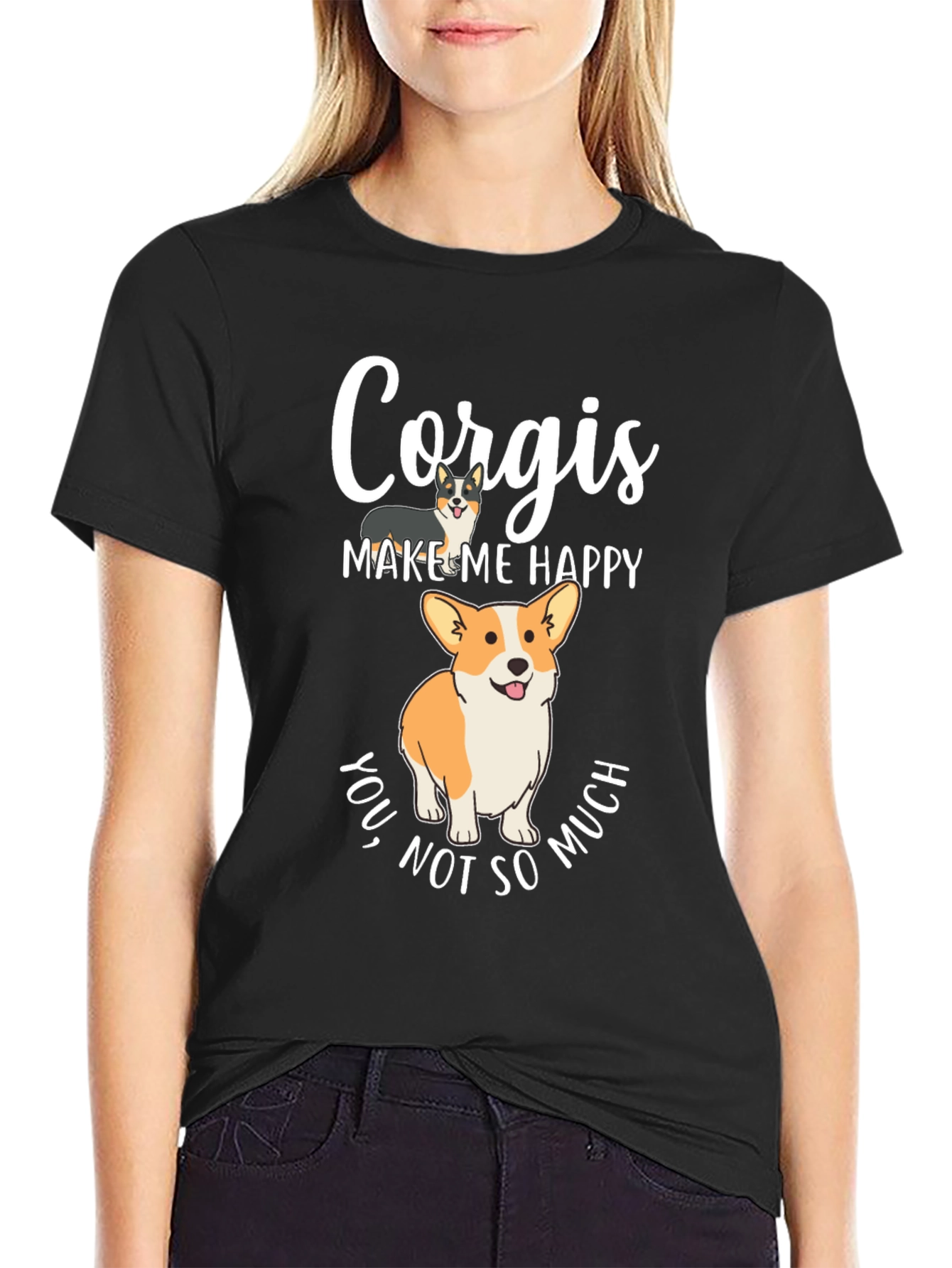 Corgi Lover T-Shirt - Corgis Make Me Happy Tee
