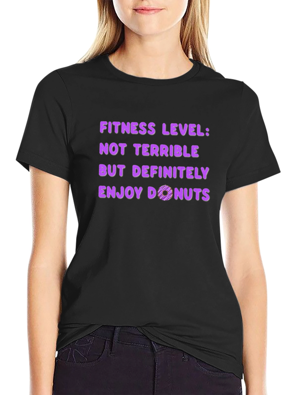 Fitness Level Enjoy Donuts T-Shirt Funny Workout Tee