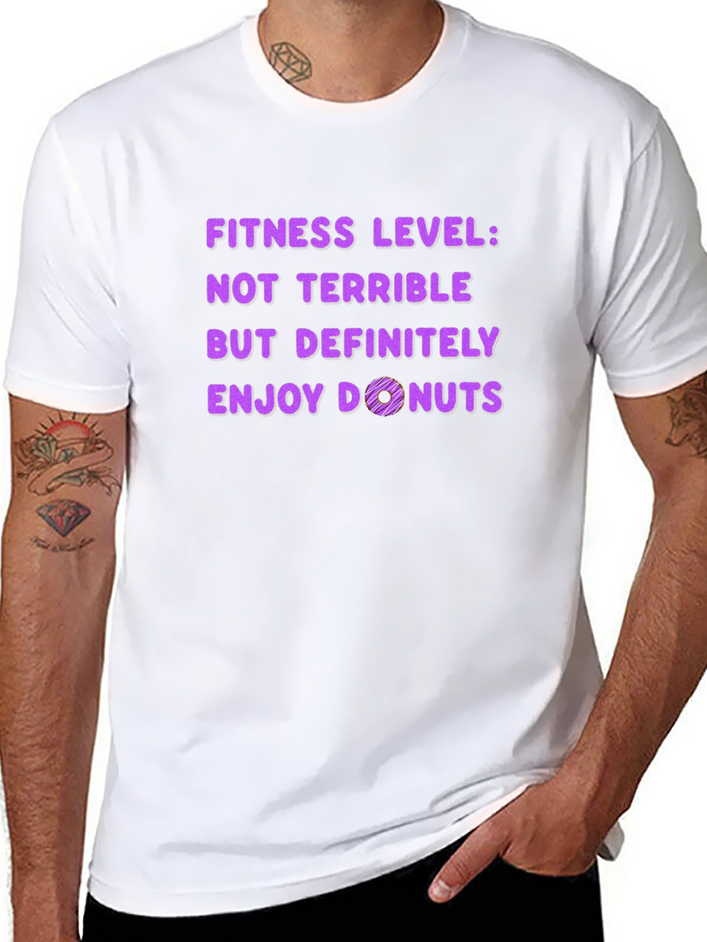 Fitness Level Enjoy Donuts T-Shirt Funny Workout Tee