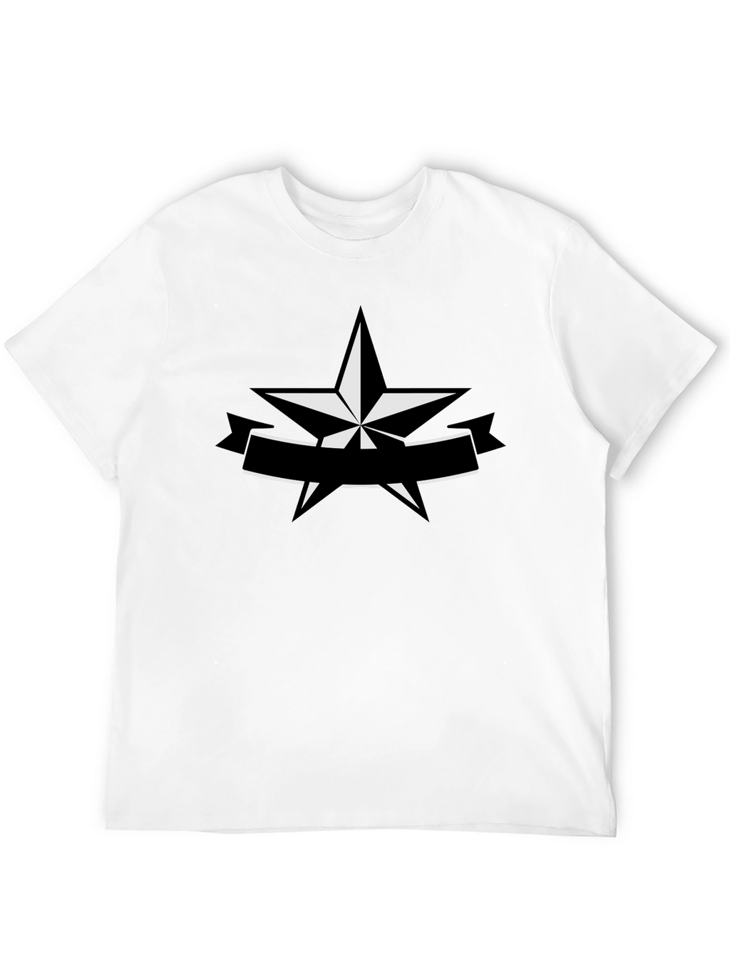 Star Banner Graphic Tee - Black Cotton Casual Shirt