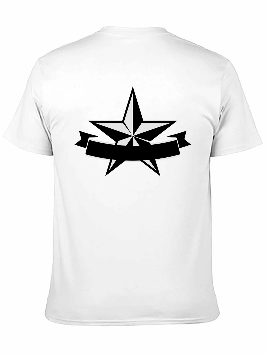 Star Banner Graphic Tee - Black Cotton Casual Shirt