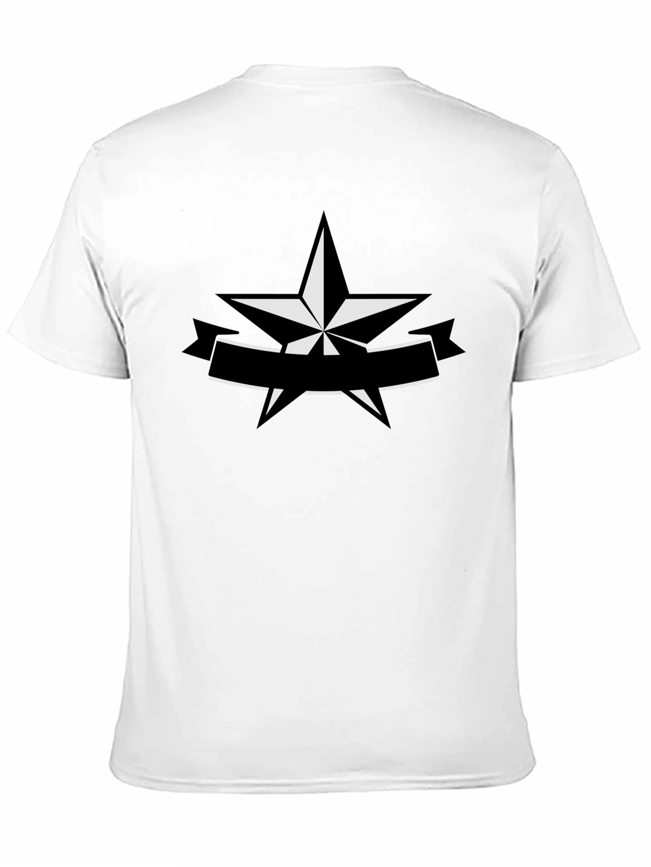 Star Banner Graphic Tee - Black Cotton Casual Shirt