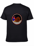 Snail Rider Graphic Tee - Unique Cartoon Design