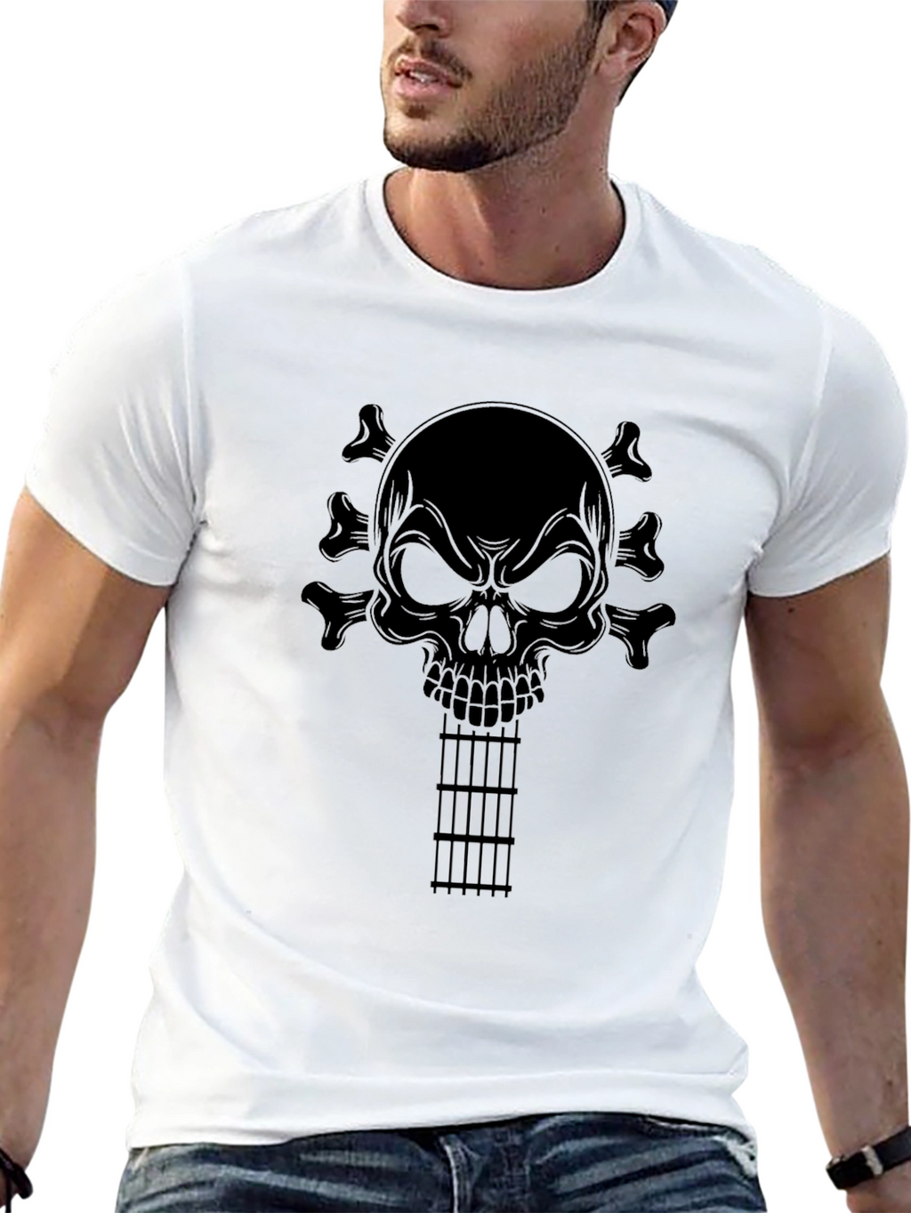 Skull Guitar T-Shirt - Rocker Style
