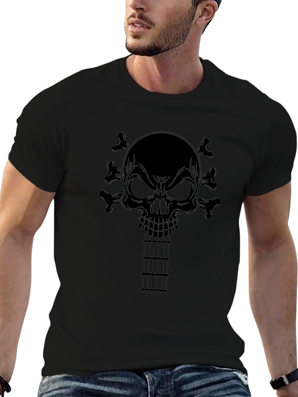 Skull Guitar T-Shirt - Rocker Style